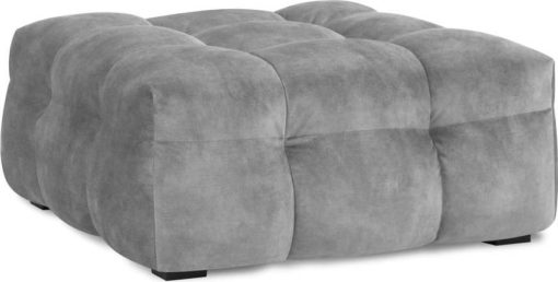 Šedý sametový puf Windsor & Co Sofas Vesta