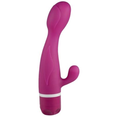 Pink Leaf silikonový vibrátor s dráždičem klitorisu
