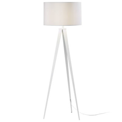 Bílá bavlněná stojací lampa Kave Home Iguazu 157 cm