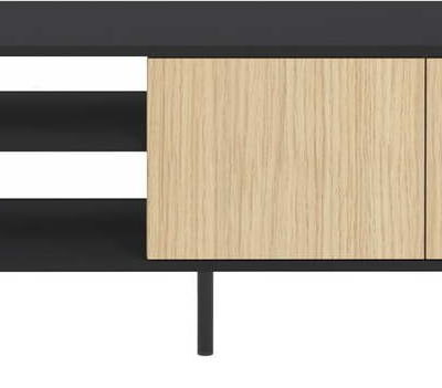 Černý TV stolek v dekoru dubu 140x51 cm Lord - TemaHome France