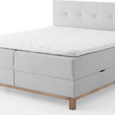 Světle šedá boxspring postel s úložným prostorem 160x200 cm Catania - Meise Möbel