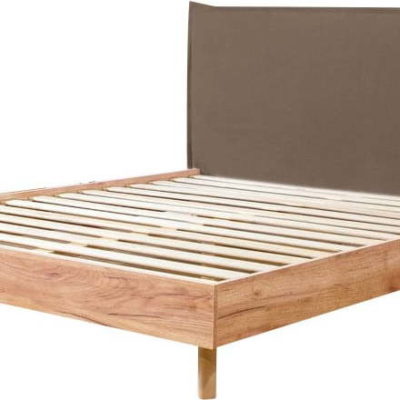 Hnědá/přírodní dvoulůžková postel s roštem 160x200 cm Charlie – Bobochic Paris