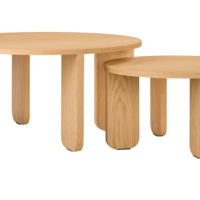 Noo.ma Set dvou dubových konferenčních stolků Kuvu 75/55 cm
