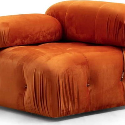 Oranžový sametový modul pohovky (levý roh) Bubble – Balcab Home