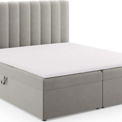 Šedá boxspring postel s úložným prostorem 180x200 cm Gina – Milo Casa