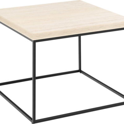 Béžový konferenční stolek s deskou v dekoru mramoru 60x60 cm Barossa – Actona