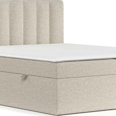 Béžová boxspring postel s úložným prostorem 180x200 cm Novento – Maison de Rêve