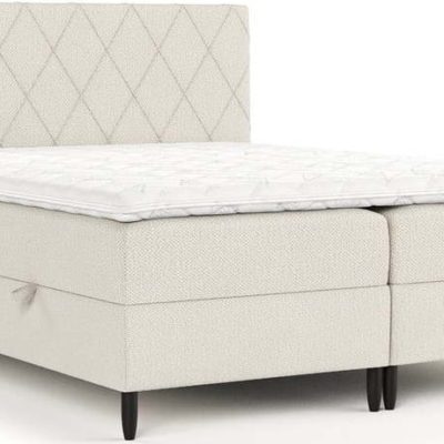 Béžová boxspring postel s úložným prostorem 160x200 cm Gwen – Maison de Rêve