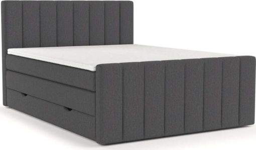 Šedá boxspring postel s úložným prostorem 200x200 cm Ruby – Maison de Rêve