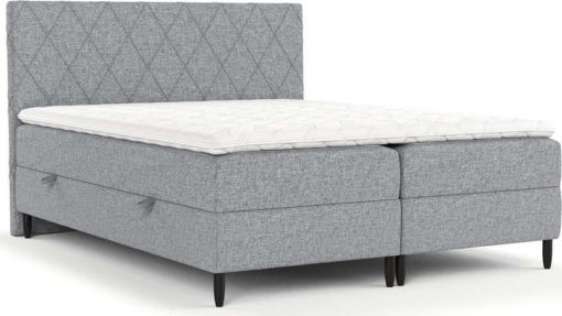 Šedá boxspring postel s úložným prostorem 200x200 cm Gwen – Maison de Rêve