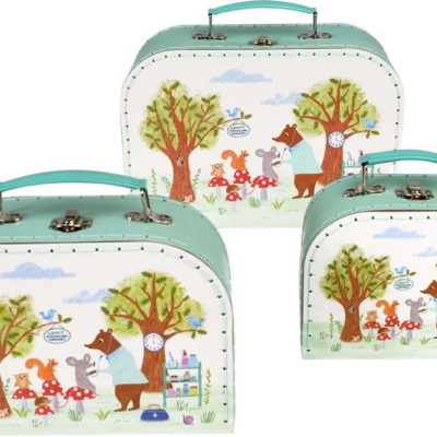 Kartonové dětské organizéry na hračky v sadě 3 ks 21x28x8 cm Woodland Friends – Rex London