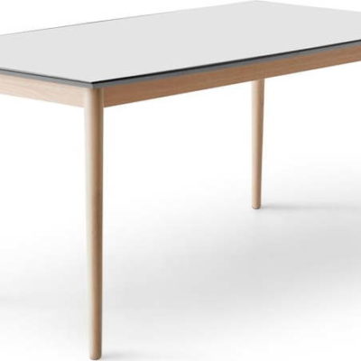 Rozkládací jídelní stůl s bílou deskou v bílo-přírodní barvě 90x165 cm Meza – Hammel Furniture