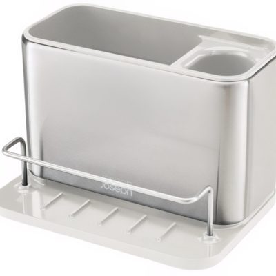 Joseph Joseph Stříbrno-bílý nerezový stojan na mycí prostředky Surface Sink Tidy