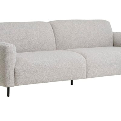 Nordic Living Světle šedá bouclé třímístná phovka Salvador 228 cm